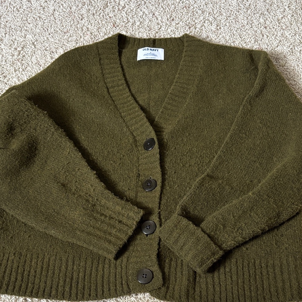 Old Navy Women's Olive Green Cardigan